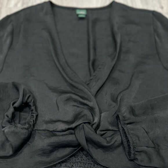 Wild Fable Satin Cropped Long Sleeve Top - Picture 4 of 4